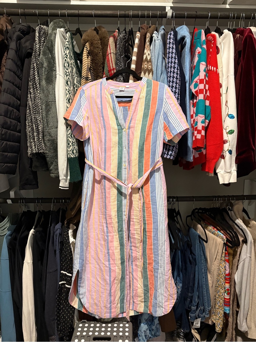 Multicolored shirt dress (8)